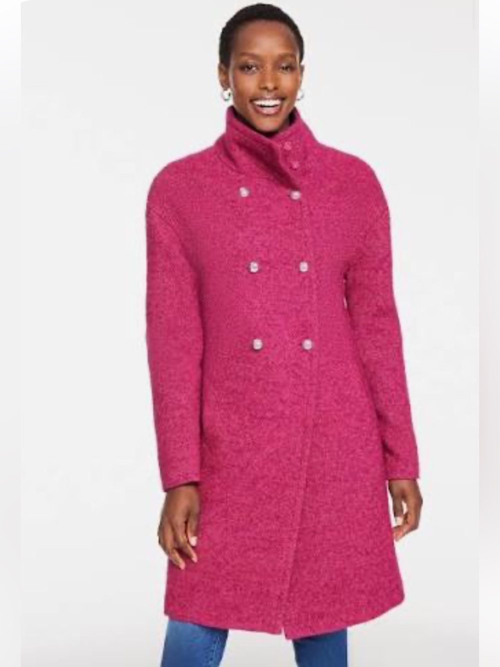 Talbots Textured Double-Breasted  Coat